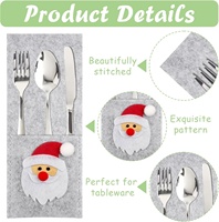 4 packs de sacs à couverts de Noël en feutre à motif de père Noël Home Hotel Restaurant Couverts Holder for Dining Table Decoration