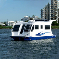 Maison flottante en aluminium anti-corrosion à eau salée, ponton à deux étages, villa flottante de luxe, yacht avec système solaire