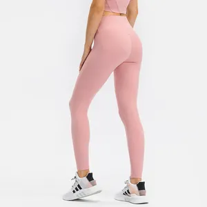 Vente en gros Lulu Leggings de gymnastique sans couture bout à bout taille haute sport entraînement entraînement pantalons de Yoga femmes Fitness Yoga Leggings