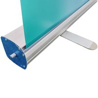 Support de bannière déroulante portable en aluminium à base large pour publicité et promotion, type imprimé, vente en gros