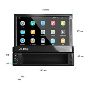 Podofo 1din 7 ''android đài phát thanh xe hơi có thể thu vào màn hình cảm ứng GPS Wifi autoradio Car Stereo DVD Player + 12 LED phía sau máy ảnh - Product Image 3