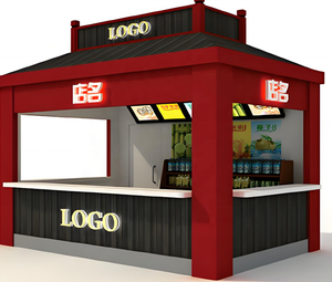 Thức ăn nhanh nhà hàng cà phê cửa hàng Mini Pop-up cửa hàng container làm bằng thép cho trung tâm mua sắm sử dụng màu xanh lá cây kiosk cho cửa hàng tiện lợi - Product Image 2