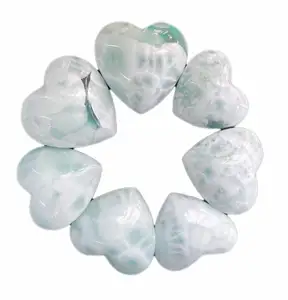 High Quality Natural Hand Carved Snowflake Glass Stone Small Heart Crystal Crafts