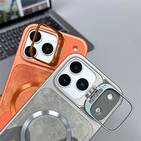 Casing Ponsel Anti Benturan dengan Bingkai Kamera Magnetik, Lapisan Cat Metalik Mewah untuk Apple iPhone 18 Pro Max/17 Air/16 E/15 Plus