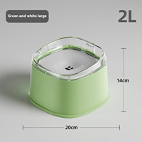 Bol à eau solide anti-fuite écologique de 2000 ml, carré, en PP+PC, fontaine à eau pour chien et chat, pour l'intérieur, l'extérieur et les voyages