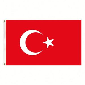 3x5FT Polyester Cheap Price Turkey Country <b>Flag</b> and National <b>Flag</b> With Two Grommets - Product Image 1