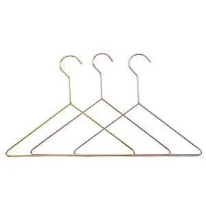 Metal Wire Rose Gold Children Baby Cloth Hangers with Long Hook Shiny Triangle Shape Children Hangers
