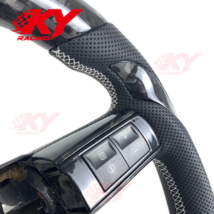 Volant en cuir et fibre de carbone forgé sur mesure pour Chrysler 300 300C SRT SRT8 2005-2008, compatible avec Dodge Challenger RT Charger SXT - Product Image 3