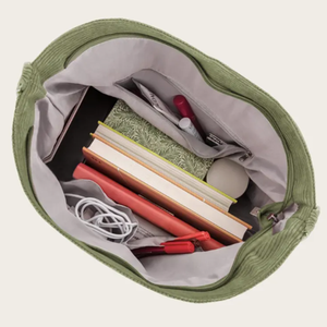 Grand sac à bandoulière en velours côtelé Vintage pour femmes sangle Boho personnalisée pour robe fermeture éclair à la mode plage voyage sacs à bandoulière - Product Image 3