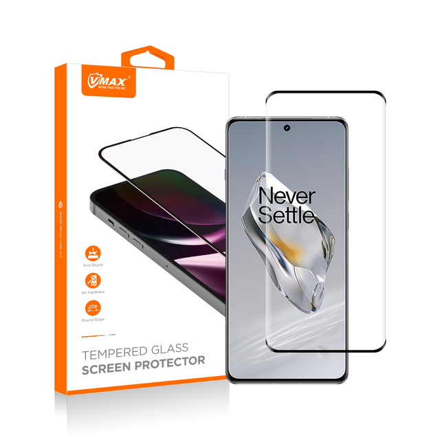 For One Plus 12 11 10 9 8 7 Pro 9H Tempered Glass Screen Protector 3D Hot Bending Full Cover Black Edge Protective Glass Film