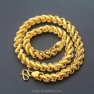 Collier imposant plaqué <span class=keywords><strong>or</strong></span> pour <span class=keywords><strong>homme</strong></span>, style thaïlandais, en laiton doré de Dubaï, bijou exquis - Product Image 3