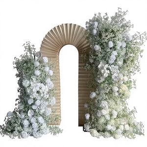 Arche de fleurs artificielles en soie avec design de gypsophile pour la décoration de mariage - Product Image 1
