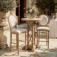 Table de cocktail d'extérieur robuste en bois d'acacia massif pour événements, mariages, banquets, hôtels, bars, location et commandes en gros