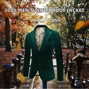 Nouvelle Veste Décontractée Homme Col V Simple Boutonnage Coupe-Vent Anti-Plis en Spandex/Polyester Tricoté Automne Hiver 2023 - Product Image 2