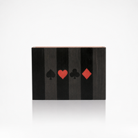 Boîte de rangement rectangulaire à double porte en bois de noyer de luxe, finition mate, personnalisable, pour cartes à jouer, cadeaux de casino, velours