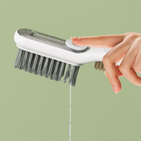 Brosse à pression multifonctionnelle pour nettoyer les cheveux durs et les interstices de liquide Plastique PP sans angle mort pour carrelage de salle de bain Lavage de voiture
