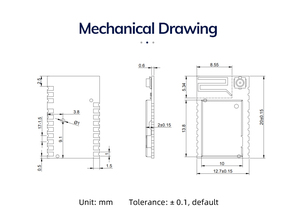 Módulo BLE Inalámbrico MinewSemi 5.3 Bluetooth TLSR8258 Transceptor Mesh IEEE 802.15.4 Zigbee 2.4GHz Módulos IoT ME52BS01 - Product Image 6