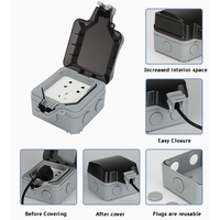Boîtier de prise électrique en plastique gris IP66 étanche à la poussière et aux intempéries pour usage extérieur