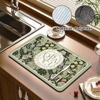 Tapis de séchage de vaisselle imprimé tampon de vidange de café Super absorbant vaisselle tampon de vidange tapis à séchage rapide vaisselle de cuisine napperon