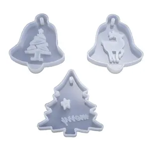 Diy Crystal Drop Lijmvorm Lijst Kerstboom Hert Hanger Decoratief Siliconen Diy Cadeau