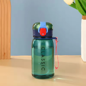 Translucent Bottle Outdoor Portable One-click Lid Children 400ml Water Cup <b>Plastic</b> Cup With Lifting Rope - Product Image 5