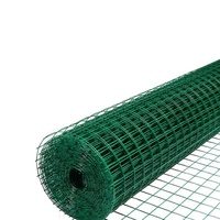 Rouleau de treillis soudé en PVC vert multi-usage pour projets de bricolage à domicile et clôtures de sécurité de jardin, maille de 1/2 pouce