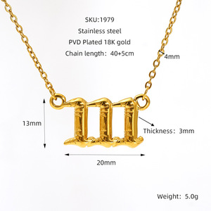 สร้อยคอตัวเลข3หลักส่วนบุคคล: เครื่องประดับจี้ตัวเลขนำโชคโทนสีทองสำหรับของขวัญที่มีความหมายและสไตล์ส่วนตัว - Product Image 2