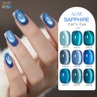 Vernis à ongles UV Gel Effet Œil de Chat Clair de Lune 9 Couleurs, Longue Tenue, Pierres Précieuses Bleues, 15ml, DIY Liquide pour Ongles, Marque Privée