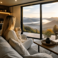 Casa Contenedor Expandible de Diseño Moderno y Lujo, Casa Modular Prefabricada de 20 pies, Ventanas Grandes de Vidrio, Uso en Villas y Hoteles, Garantía de 5 Años