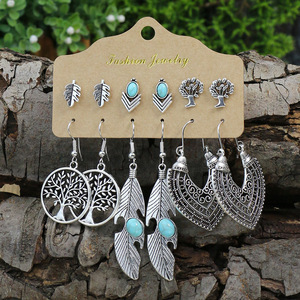 Fashion Jewelry <b>Earrings</b> <b>Set</b> Bohemia Style Alloy <b>Stud</b> <b>Earrings</b> Women's Vintage Ethnic Design - Product Image 2