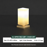 Lampe de table en cuivre Olid, lampe de chevet nordique de luxe, 3 couleurs, LED à intensité variable, abat-jour en verre givré pour chambre à coucher, salon