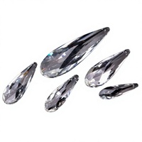 Vente en gros usine : Perles de suspension en verre cristal à maille longue, rideau de perles, accessoires d'éclairage électroplaqués pour bricolage