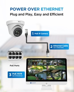 Système de caméra de sécurité PoE 4COVR avec moniteur, 4 caméras IP 5MP avec vision nocturne infrarouge, <span class=keywords><strong>surveillance</strong></span> 8 canaux pour la maison, le magasin, le restaurant - Product Image 2