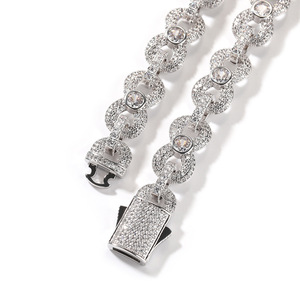 <span class=keywords><strong>Collana</strong></span> Personalizzata Hip Hop Placcata in Rodio con Catena Infinity e Chiusura a Molla 16mm, Zirconi Cubici Brillanti - Product Image 3