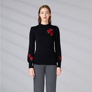 Suéter de Punto Personalizado al por Mayor, Jersey de Manga Larga para Invierno, Cálido, Transpirable, con Bordado para Mujer - Product Image 4