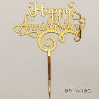 Acryl Rose Gold Spiegel Lasers ch neiden Brief Kuchen Dekoration Happy Anniversary Cake Topper