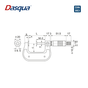 Dasqua Stainless Steel Disc Disk <b>Micrometer</b> 0.01 Graduation Rotating Type 4111-8102 Disc Disk <b>Micrometer</b> - Product Image 3