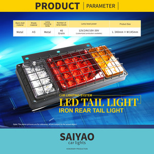 Đèn Hậu Xe Tải Led Sáng Chất Lượng Cao Nắp Lưng Kim Loại Màu Đen 40 Hạt Lưới Kim Loại Đèn Đuôi Xe Tùy Chỉnh - Product Image 6