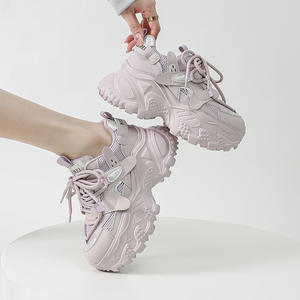 Nouveau blanc talons hauts baskets femmes grosses chaussures Wedge sport plate-forme <span class=keywords><strong>Tennis</strong></span> femme printemps automne chaussures à semelles épaisses - Product Image 4