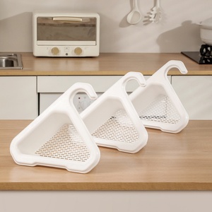 Panier de vidange triangulaire pour le nettoyage de l'évier et le stockage des fruits et légumes, panier de vidange pour les déchets ménagers - Product Image 1