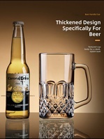 Chope à bière en verre transparent épaissi de 21 oz avec poignée et base lourde, personnalisable avec logo, pour bars, restaurants, vente en gros