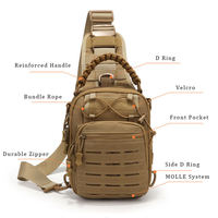 Sac à bandoulière tactique pour homme, imperméable, en Oxford, avec système MOLLE, sac de poitrine EDC, sac à dos transversal, logo personnalisé OEM disponible