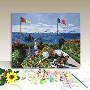 Peinture par numéros DIY, paysage marin de Monet, peinture classique célèbre, toile murale décorative - Product Image 1