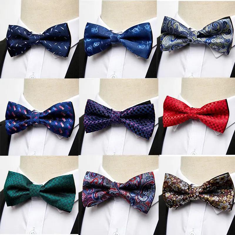 Men's polyester silk new pattern bow tie formal dress wedding etiquette tie male marriage party bow ties