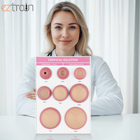Ensemble de modèles de dilatation cervicale de 8 (base A4), modèle en silicone, modèle d'examen gynécologique, pour usage en laboratoire