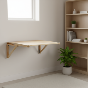 Bureau mural pliable en bois massif 31,5 x 23,6 pouces, bureau flottant, bureau à domicile, design moderne et minimaliste - Product Image 2