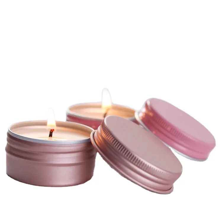 Mini high quality small tin candle 100% natural scented bean wax decoration family party wedding essence candle tin