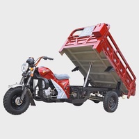 Benzine driewieler met achteruitversnelling, 150cc luchtgekoelde motor, grote laadcapaciteit, vrachtwagen met diepe laadbak, drie wielen