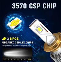 Phare LED Raych R8pro 300W 50000lm 6000K Flip Chip H1 H3 H7 H11 9005 9006 9012 H4 H13 9004 9007 pour système d'éclairage automobile