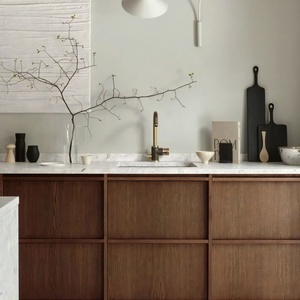 These Handcrafted <b>Vintage</b> Kitchen <b>Cabinets</b> Feature Storage Units with Elegant Sculpted Frames That Exude a Sense of Luxury - Product Image 3
